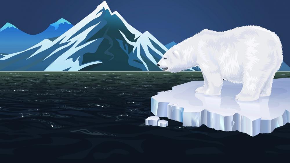 Minimalist polar bear wallpaper