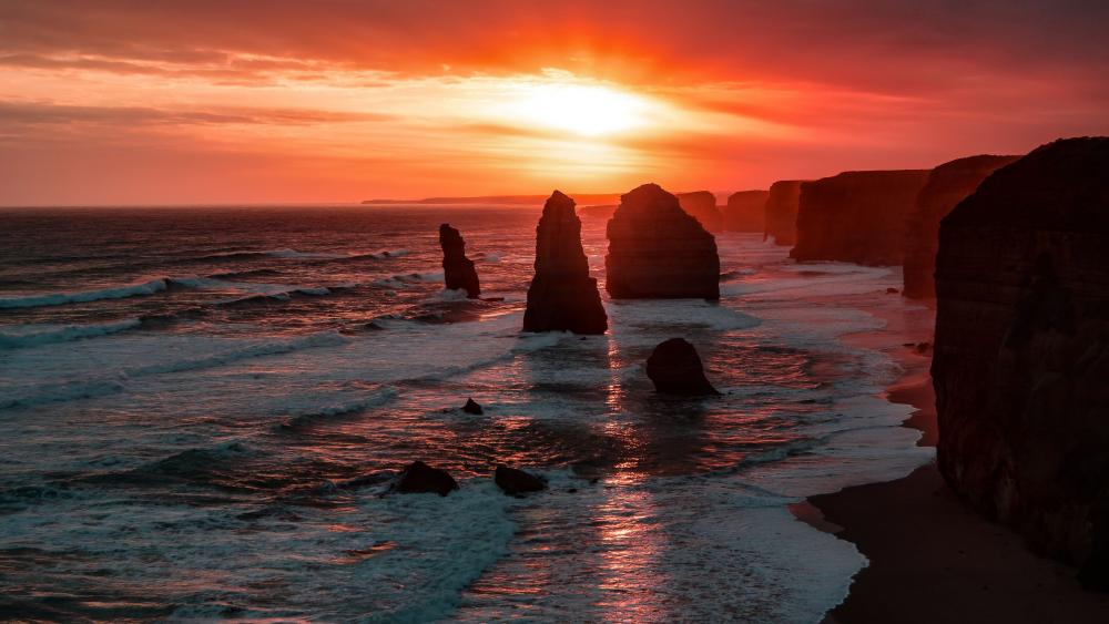 Twelve Apostles at sunset wallpaper