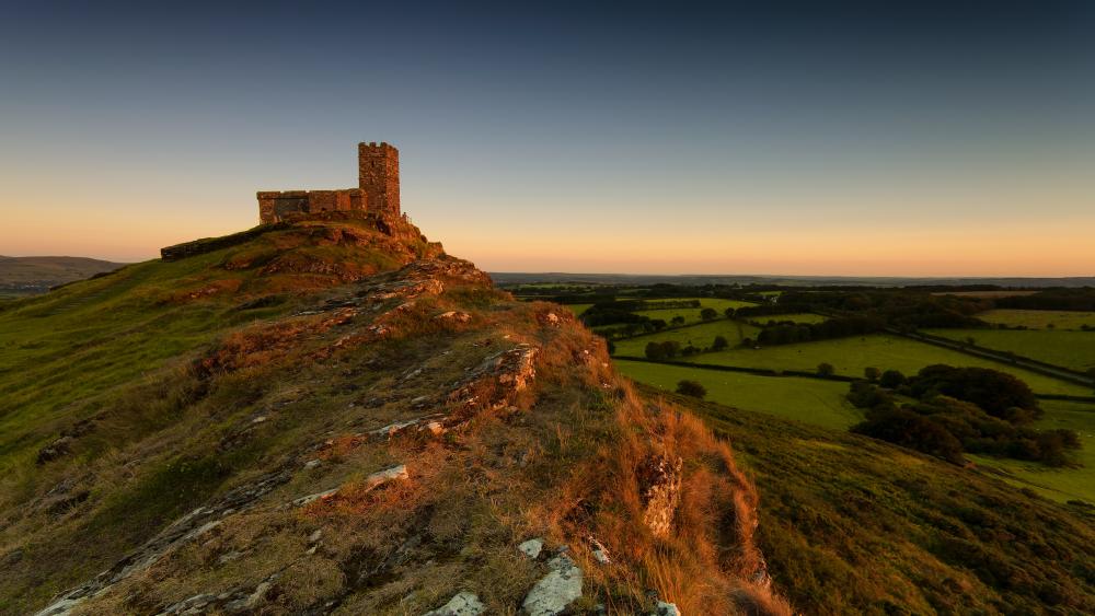 The St. Michael's Church on the top of Brentor on Dartmoor National Park wallpaper