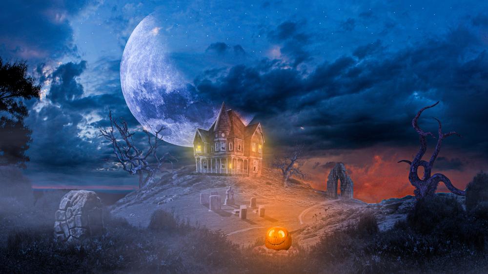 Spooky Hounted House wallpaper