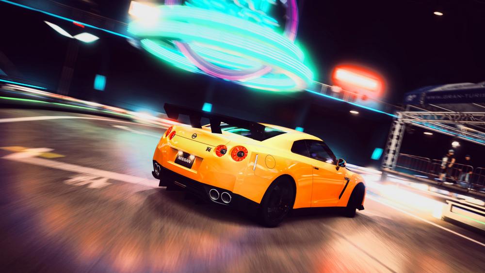 Nissan GT-R in street wallpaper