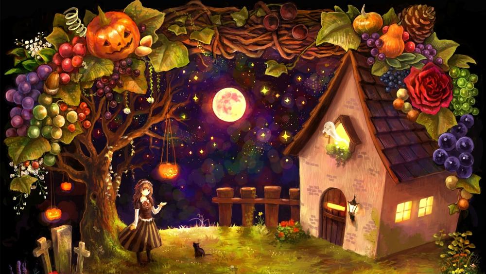 Cute Halloween Anime Art wallpaper
