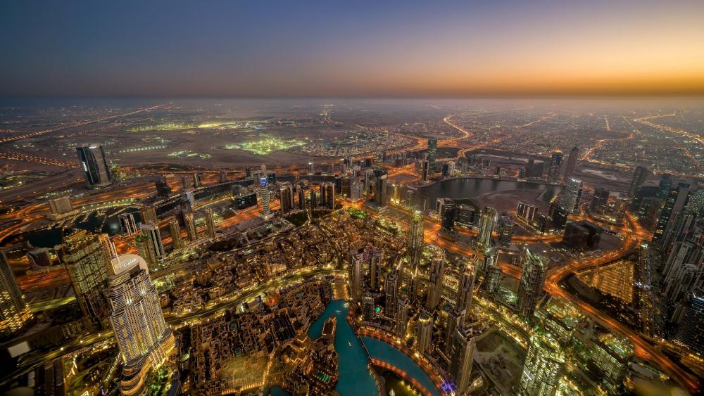 Dubai from above wallpaper