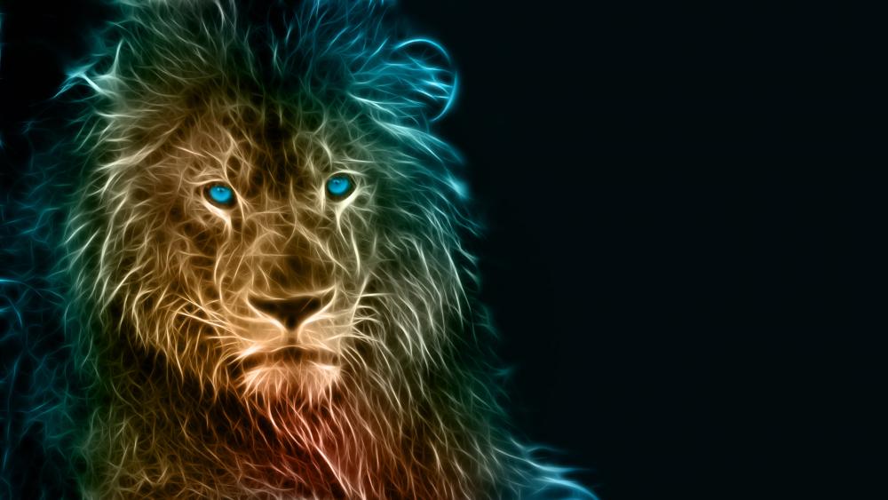 Glowing lion wallpaper - backiee