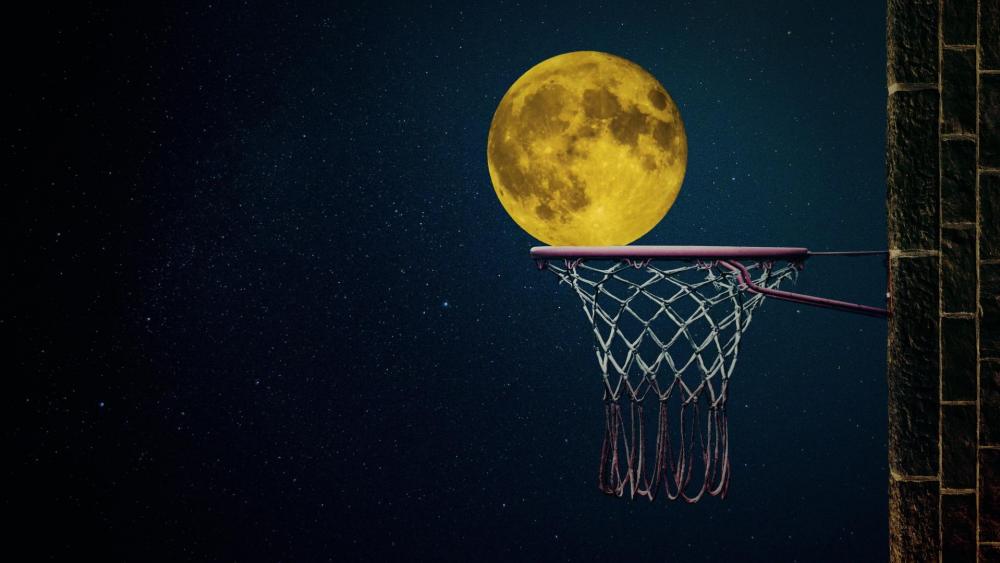Basketball full moon wallpaper