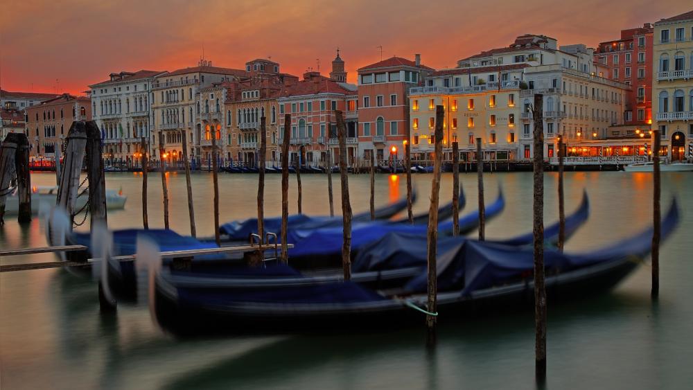 Gondolas in Venice wallpaper