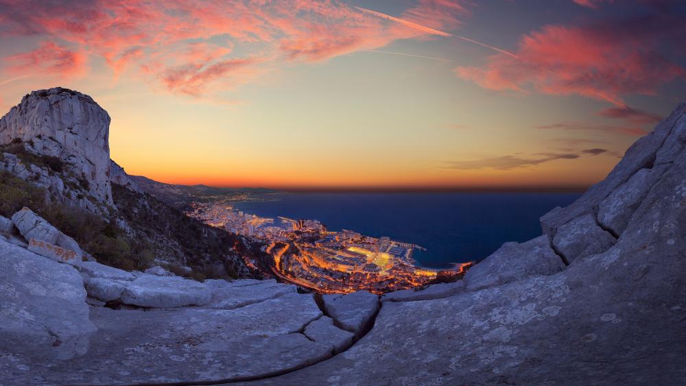 Monte-Carlo at sunset wallpaper