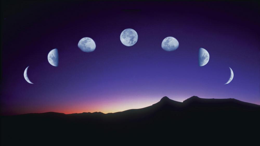 Lunar phases wallpaper
