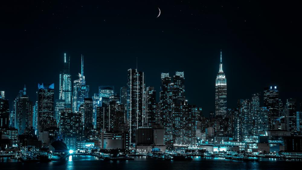 New York City at night wallpaper