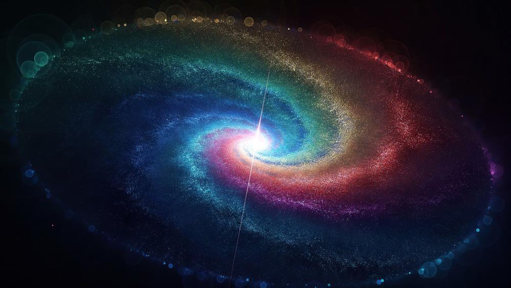 Colorful spiral galaxy wallpaper