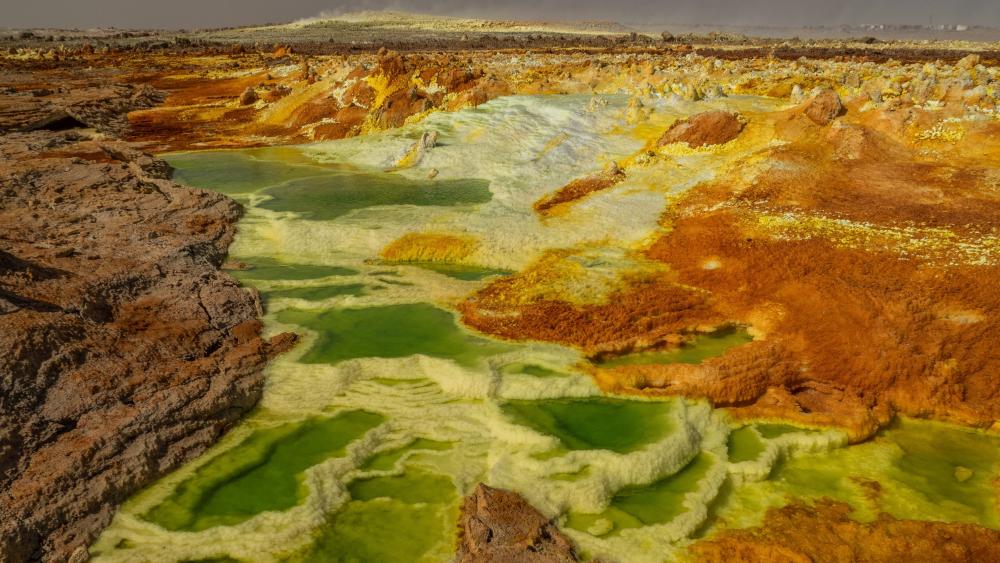 Danakil Desert sulphur springs wallpaper