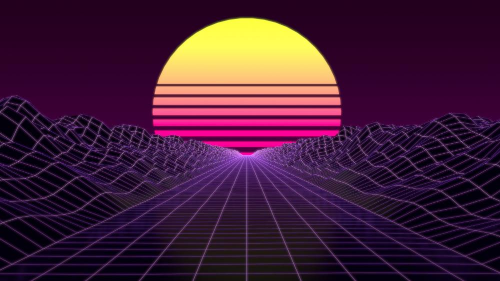 Synthwave sunset wallpaper
