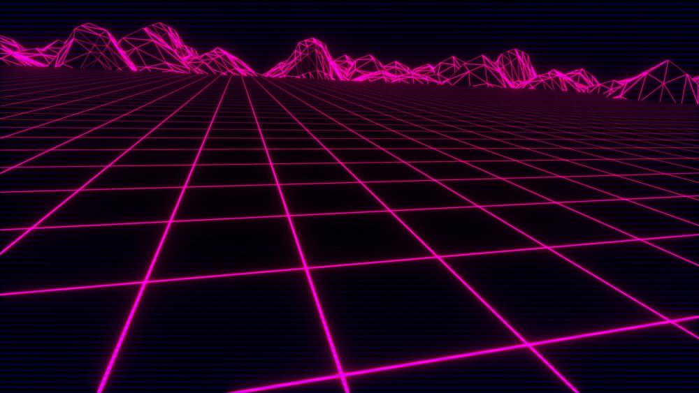 Neon square mesh wallpaper