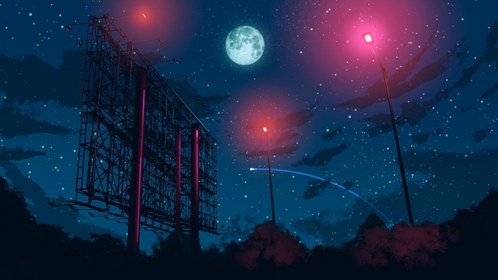 Anime night sky wallpaper