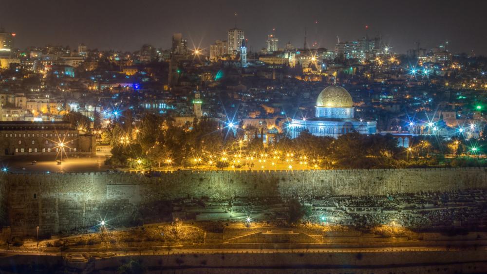 Jerusalem by night wallpaper