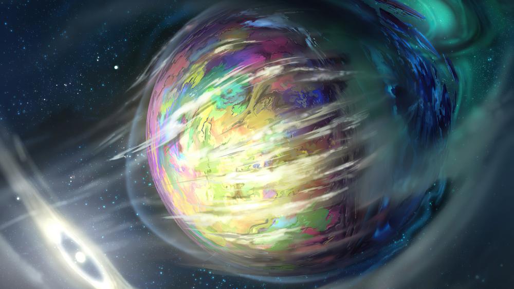 Planet with gases around wallpaper
