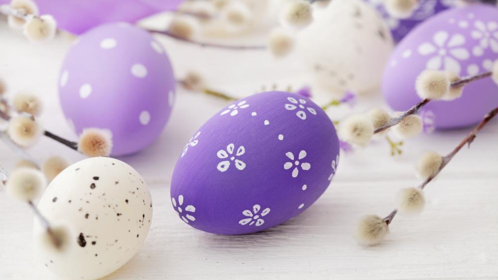 Purple Easter Eggs wallpaper