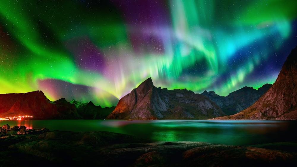 Colorful northern lights wallpaper