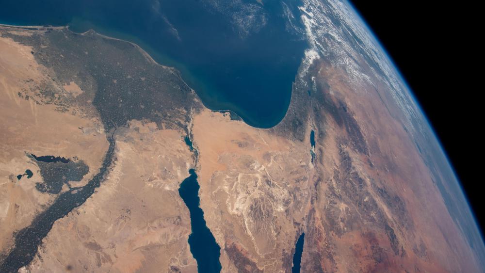 The Nile Delta, The Sinai Peninsula, and The Mediterranean Sea wallpaper