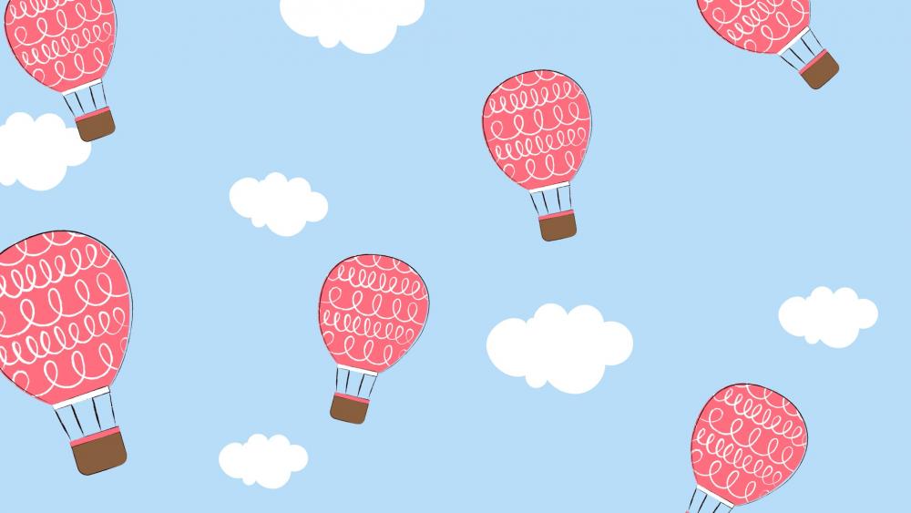 Hot Air Balloons In Blue Sky - Backiee