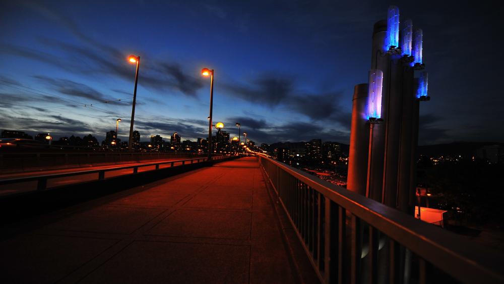 Canada night bridge wallpaper
