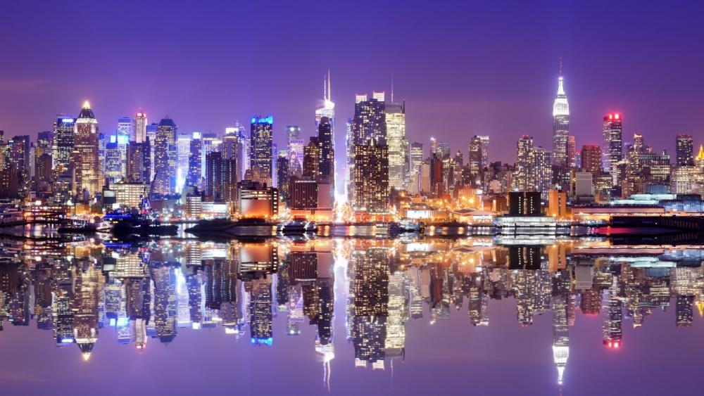 New York City skyline reflection wallpaper