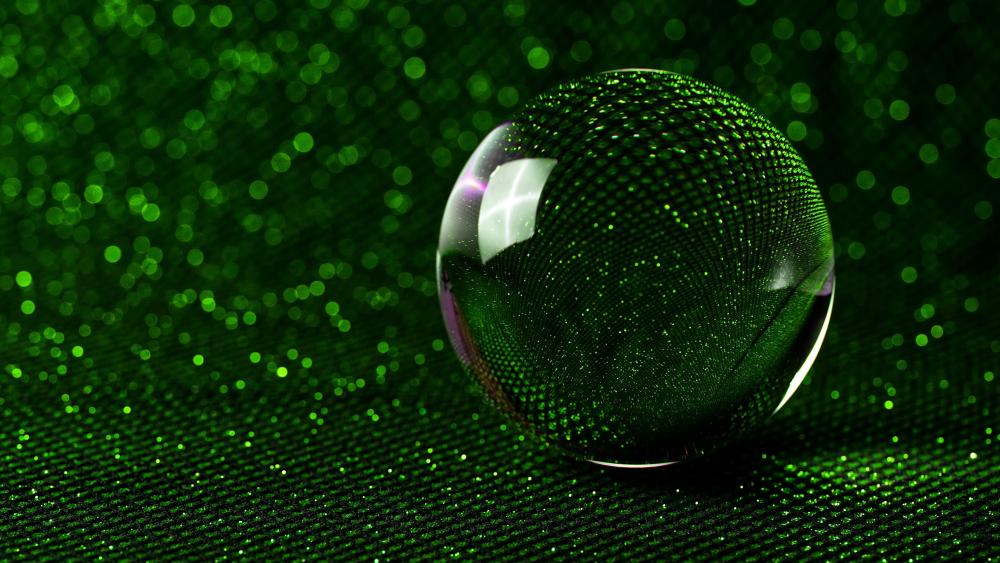 Green glass ball wallpaper