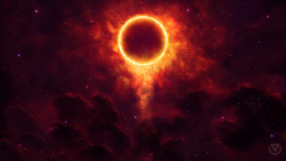 Cosmic blood eclipse wallpaper