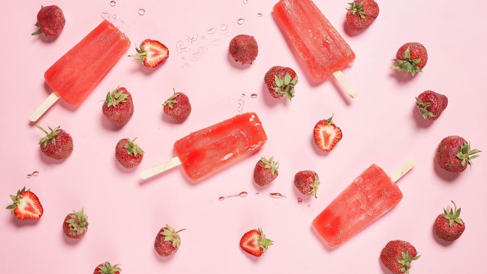 Strawberry ice cream wallpaper