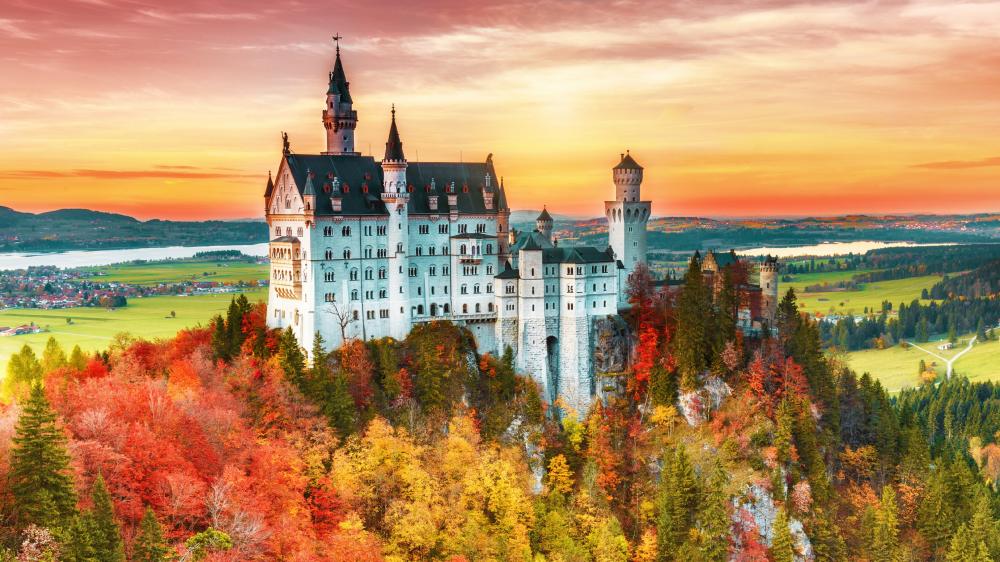 Neuschwanstein Castle at fall - backiee