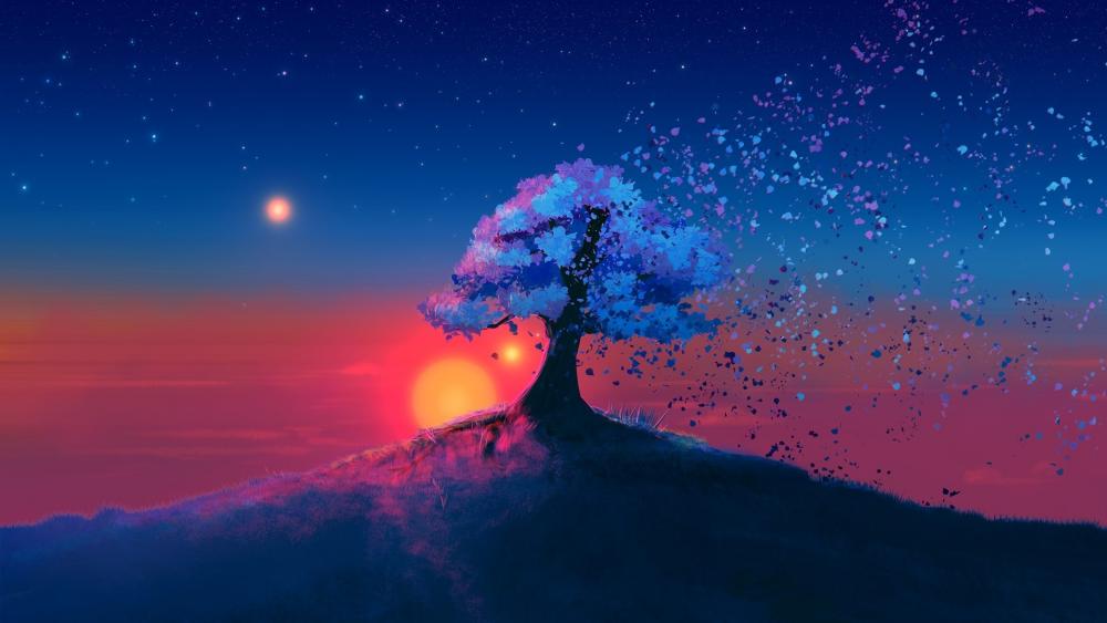 Tree sun Beauty wallpaper
