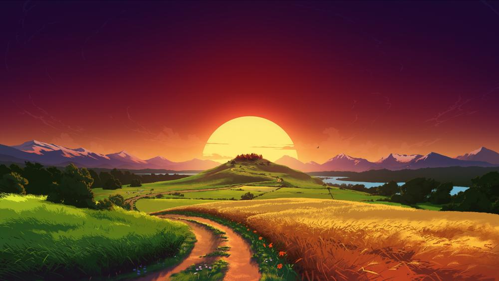 Sunset landscape wallpaper