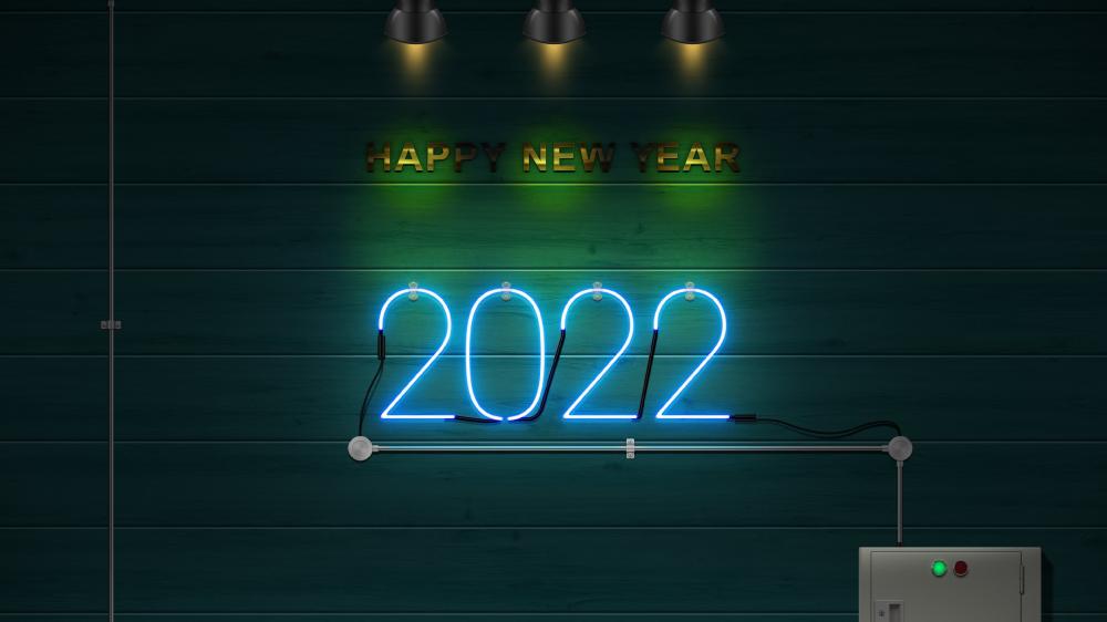 New year 2022 neon wallpaper