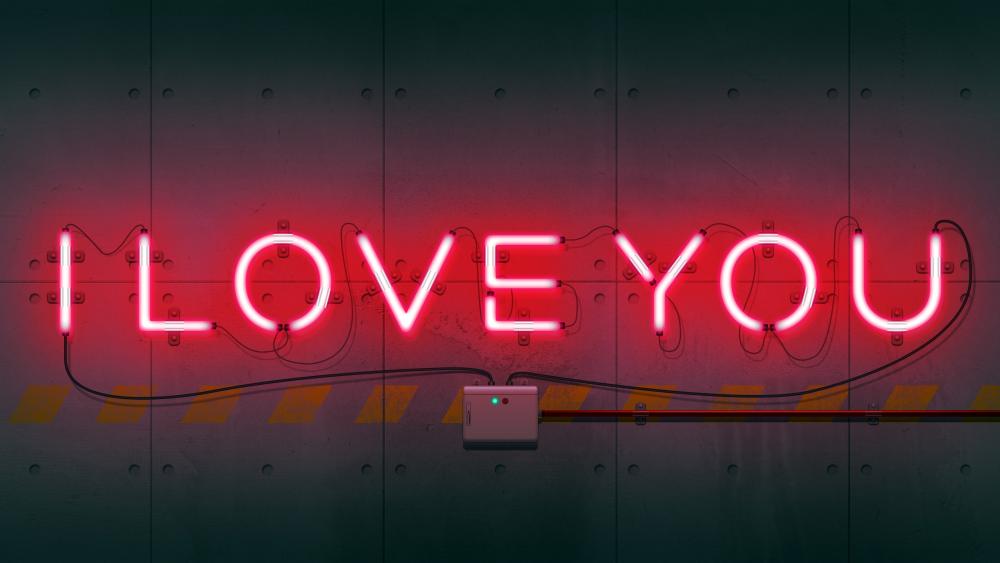 I love you neon sign wallpaper