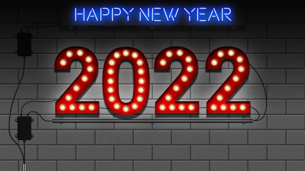Neon Sign 2022 New Year wallpaper