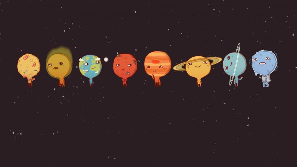 Solar system illustration wallpaper
