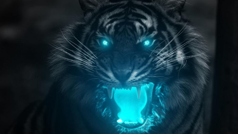 Glowing blue eyes wallpaper