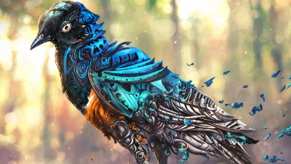 Robotic bird - Fantasy art wallpaper