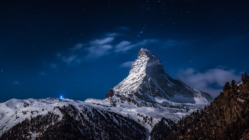 Matterhorn at night wallpaper