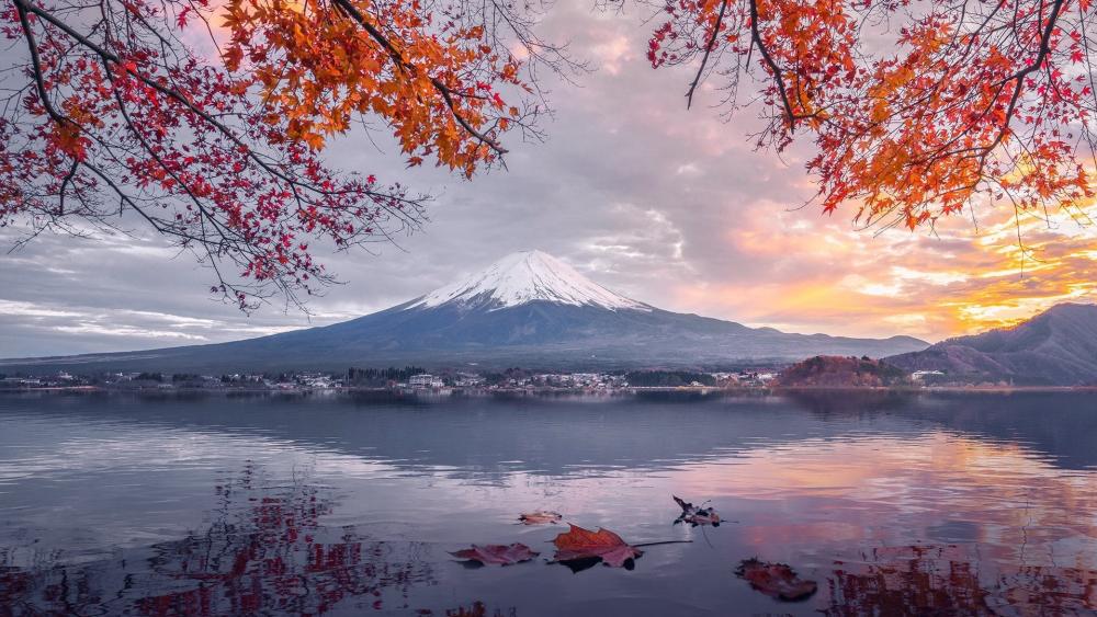 Mount Fuji at fall wallpaper