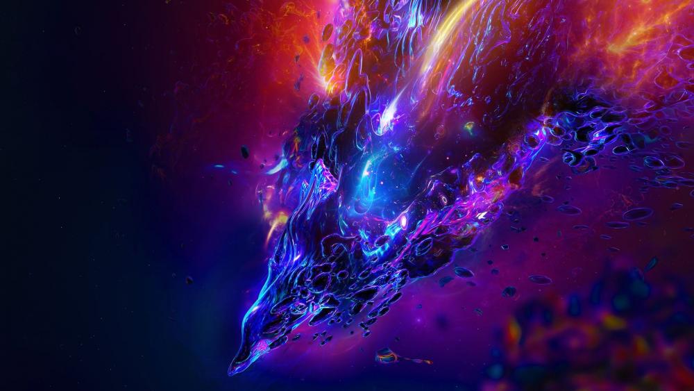 Abstract neon nebula wallpaper