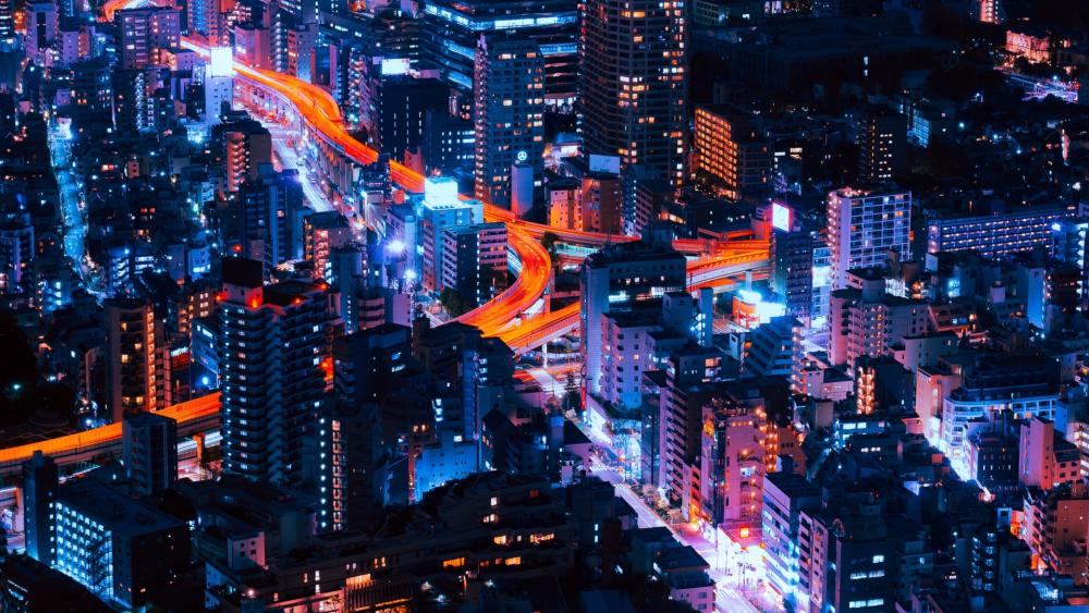 Tokyo city by night wallpaper