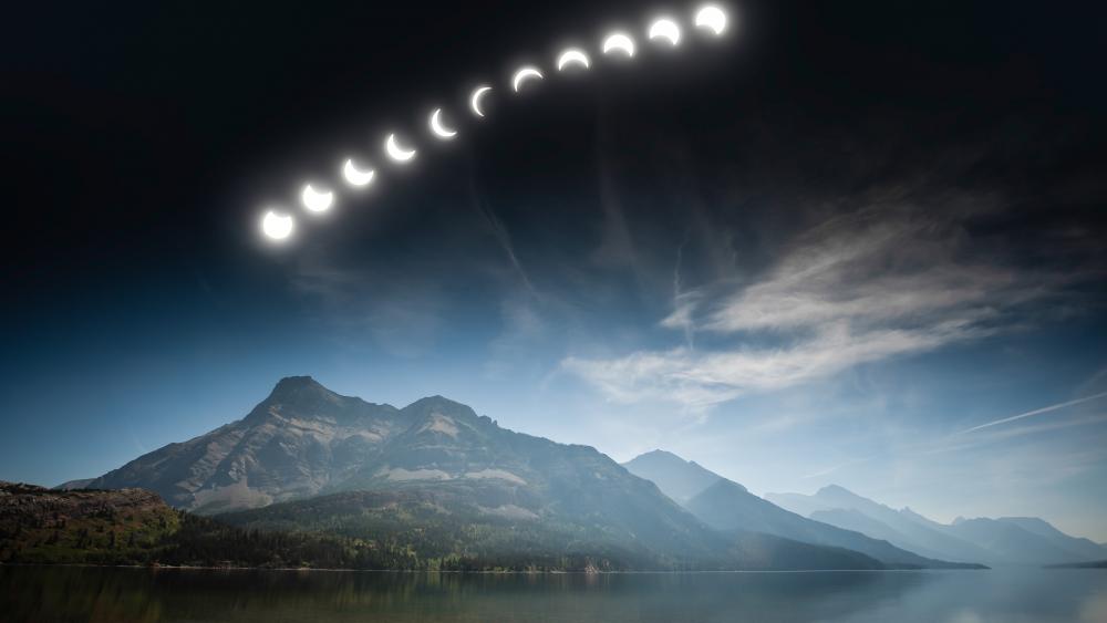 Waterton Lake Eclipse wallpaper