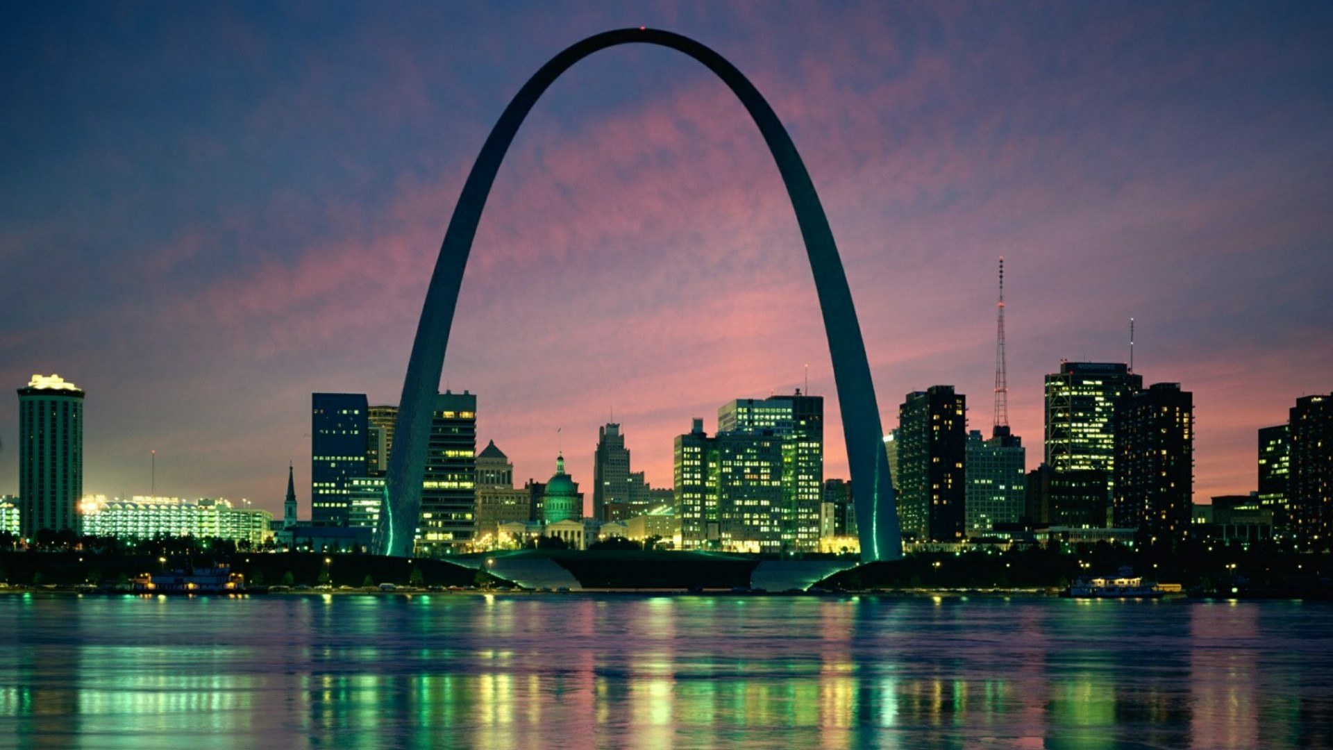 Gateway Arch at night wallpaper - backiee