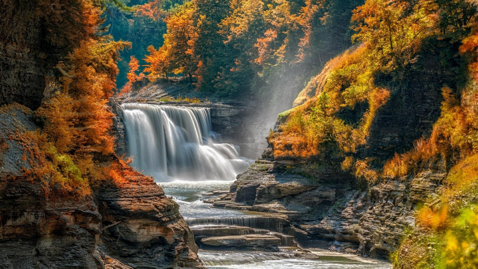 Autumn in the Letchworth State Park - Castile, New York - backiee