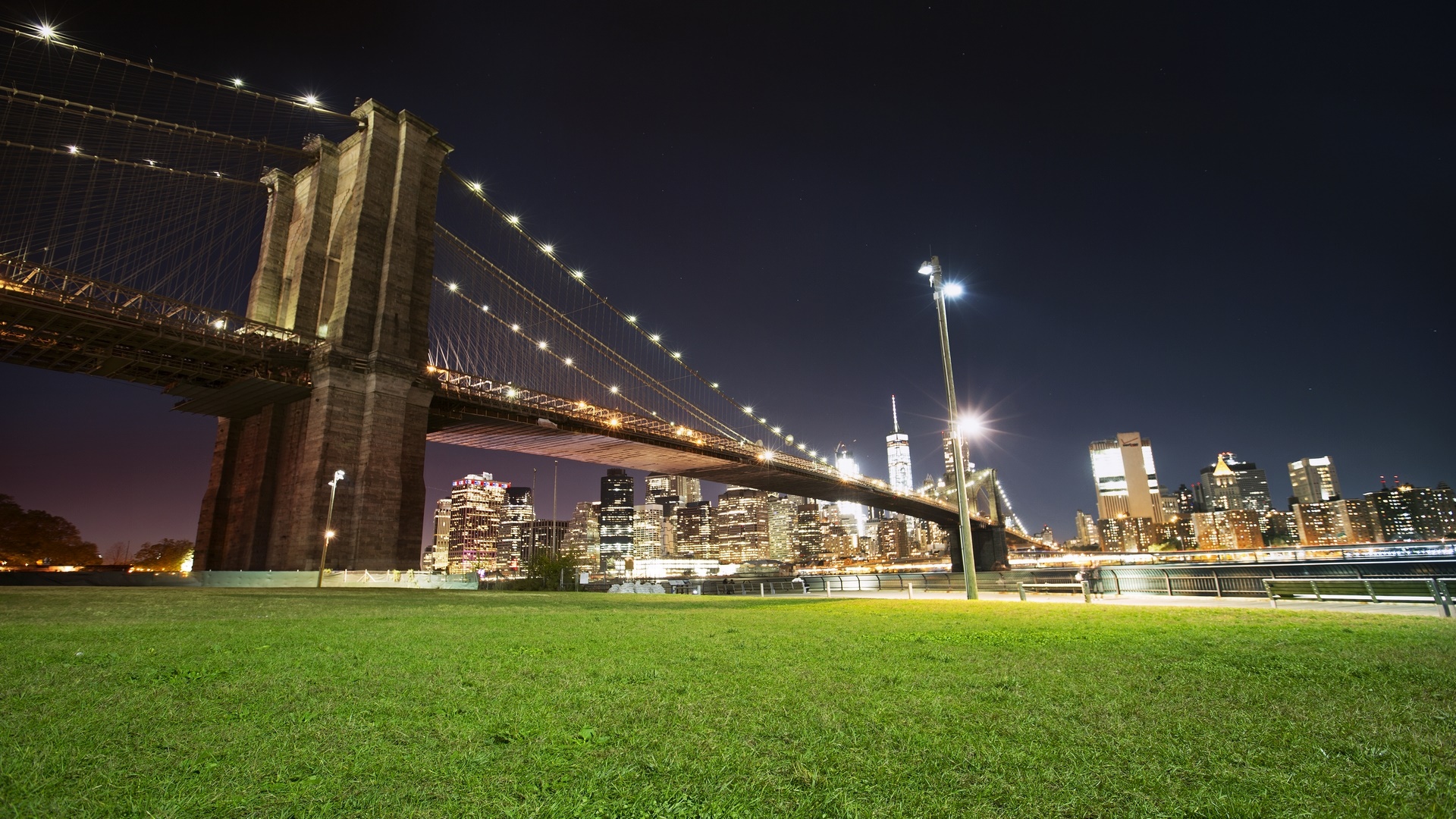 Бруклинский мост вечером фото