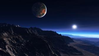 Alien planet scifi art wallpaper
