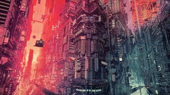 Cyber futuristic city wallpaper