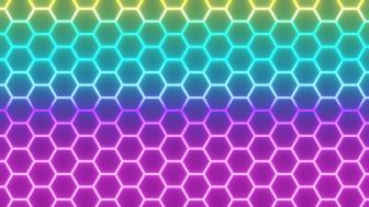 Neon hexagons wallpaper