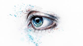 Crying Blue Eye Painting wallpaper